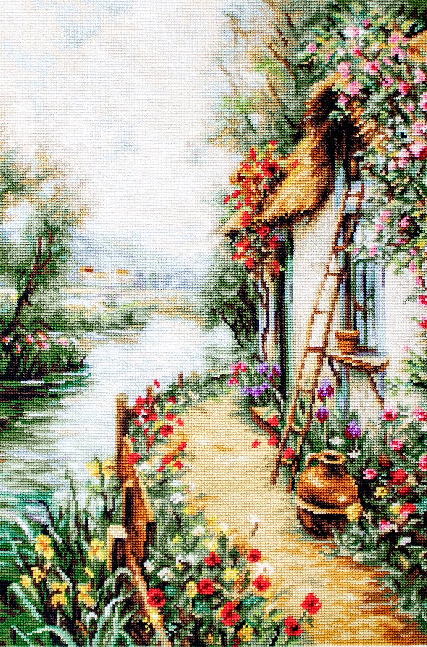 • Dimensiune: 20x24 cm Culori: 50 Pânză: Pointstitch canvas 25 ct. "Zweigart" Ață: muline "Anchor" • Premium quality • Set de Brodat Goblen Luca-S Set de Brodat Goblen Luca-S - De-a lungul râului, G581