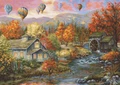 Luca-S G616 Autumn Creek Mill Cross Stitch Kit, Gold Collection, 34x24 cm, 25ct Zweigart Canvas, Anchor Cotton Threads, 66 Colors