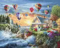 Набор для вышивания Luca-S G614 Balloons over Sunset Cove, Gold Collection, 30 x 24 cm, канва Zweigart 25 ct, 62 цветов Anchor, Pointstitch