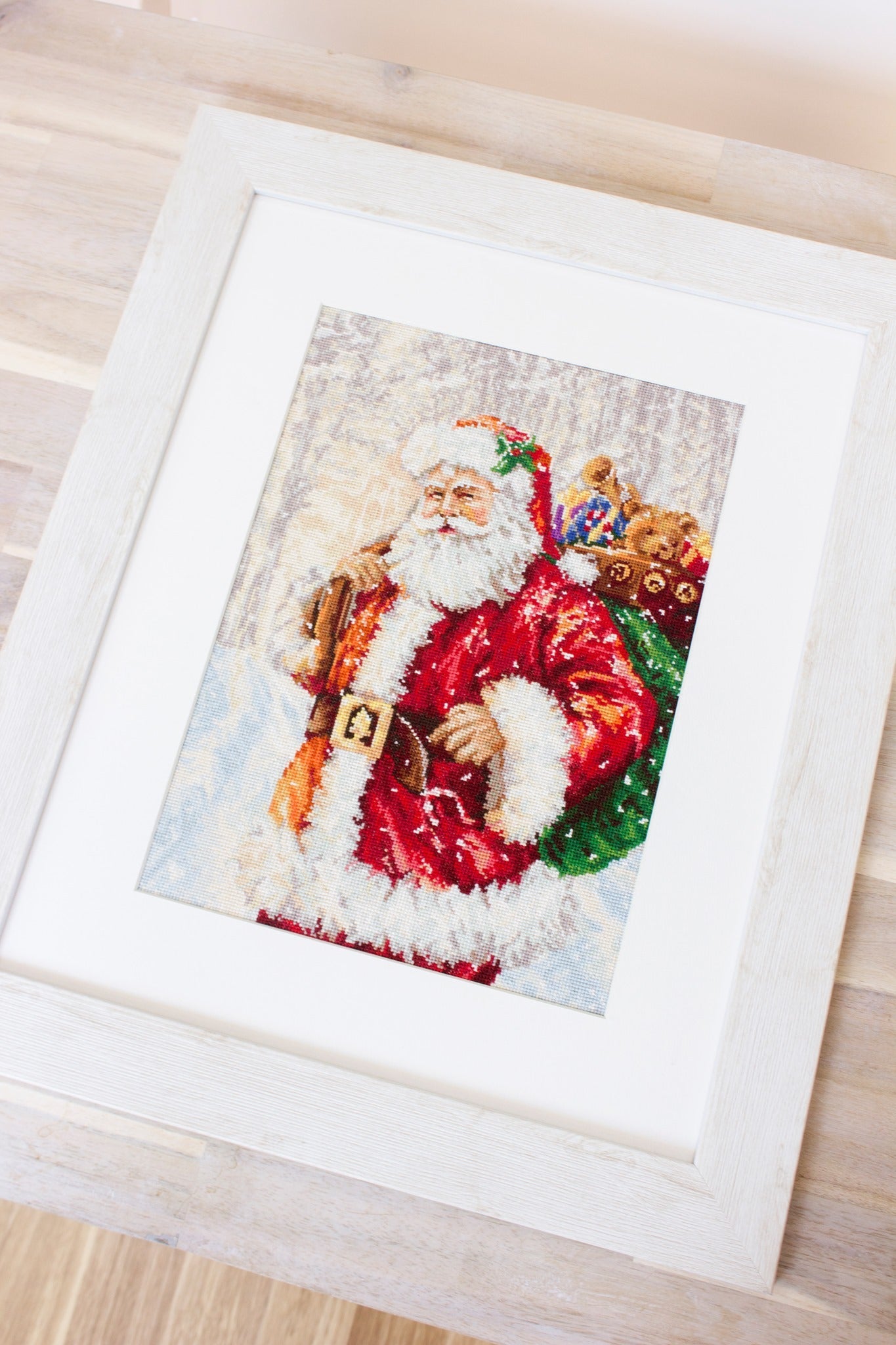 Набор для вышивания крестиком Luca-S B575 Santa Claus, канва Aida 18 ct Zweigart Ivory, нити Anchor, 21x30 см, дизайн Marcello Corti