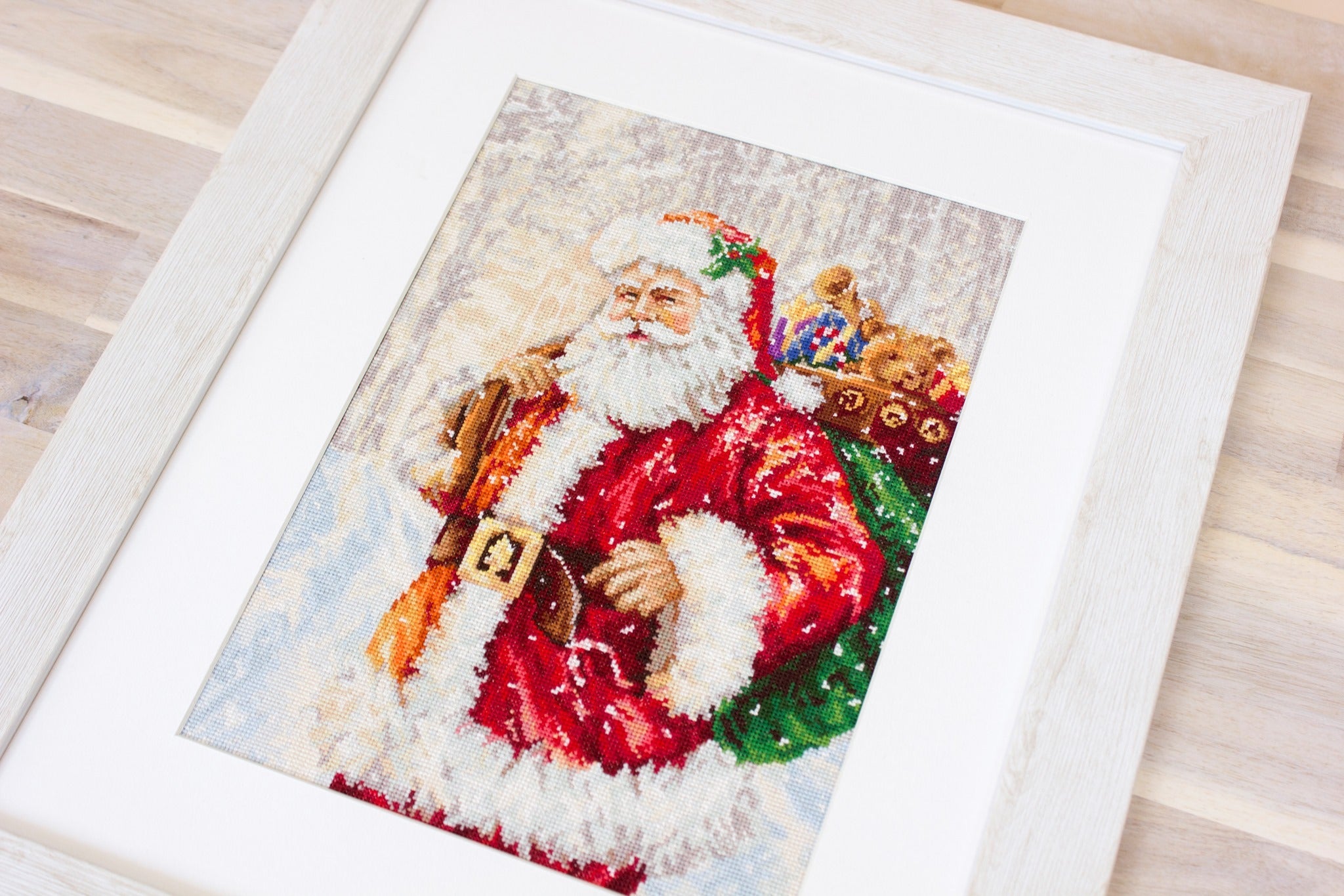 Набор для вышивания крестиком Luca-S B575 Santa Claus, канва Aida 18 ct Zweigart Ivory, нити Anchor, 21x30 см, дизайн Marcello Corti