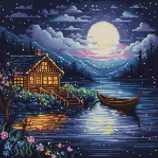 Set de brodat în cruciuliță Dimensiunea broderiei: 9.38 x 9.38 in sau 24 x 24 cm Numărul de cruciulițe: 150 x 150 Culori: 43 Ață: Luca-S 100% bumbac Pânză: Zweigart Aida16 ct. carouri (3543) 36 x 36 cm Ace de brodat №26 - 1 ac Diagramă alb/negru - 6 foi format A3 Nivel de dificultate: 2/5 Artist: Luca-S Set de brodat în cruciuliță Luca-S Set de brodat în cruciuliță Luca-S - Noapte de Primăvară, B701