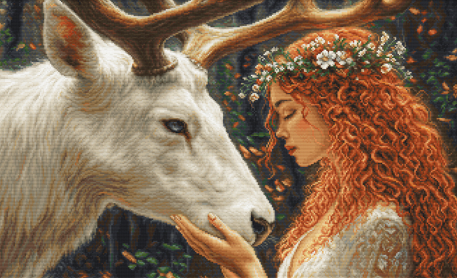 Набор для вышивания Luca-S B724 The Gentle Spirit of the Forest, Gold Collection, ткань Zweigart Aida 16ct, 52 x 32 см, 62 цвета