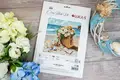 Luca-S B735 Azure Beach Cross Stitch Kit, Zweigart Aida 16ct Fabric, 100% Cotton Thread, 53 Colors, 29 x 29 cm Finished Size
