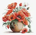 Luca-S B7022 Summer Rubies Cross Stitch Kit, Premium Line, 30x30 cm, Zweigart Aida 16ct Fabric, 44 Colors, 100% Cotton Thread