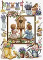Luca-S B7047 Spring Garden Counted Cross Stitch Kit, Zweigart Aida 16ct White Fabric, 58 Colors, 27 x 37 cm Finished Size