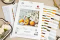 Luca-S B7062 Apricot Blossom Cross Stitch Kit, Zweigart Aida 16 Fabric, 100% Cotton Thread, 25.5 x 22 cm Finished Size, 43 Colors
