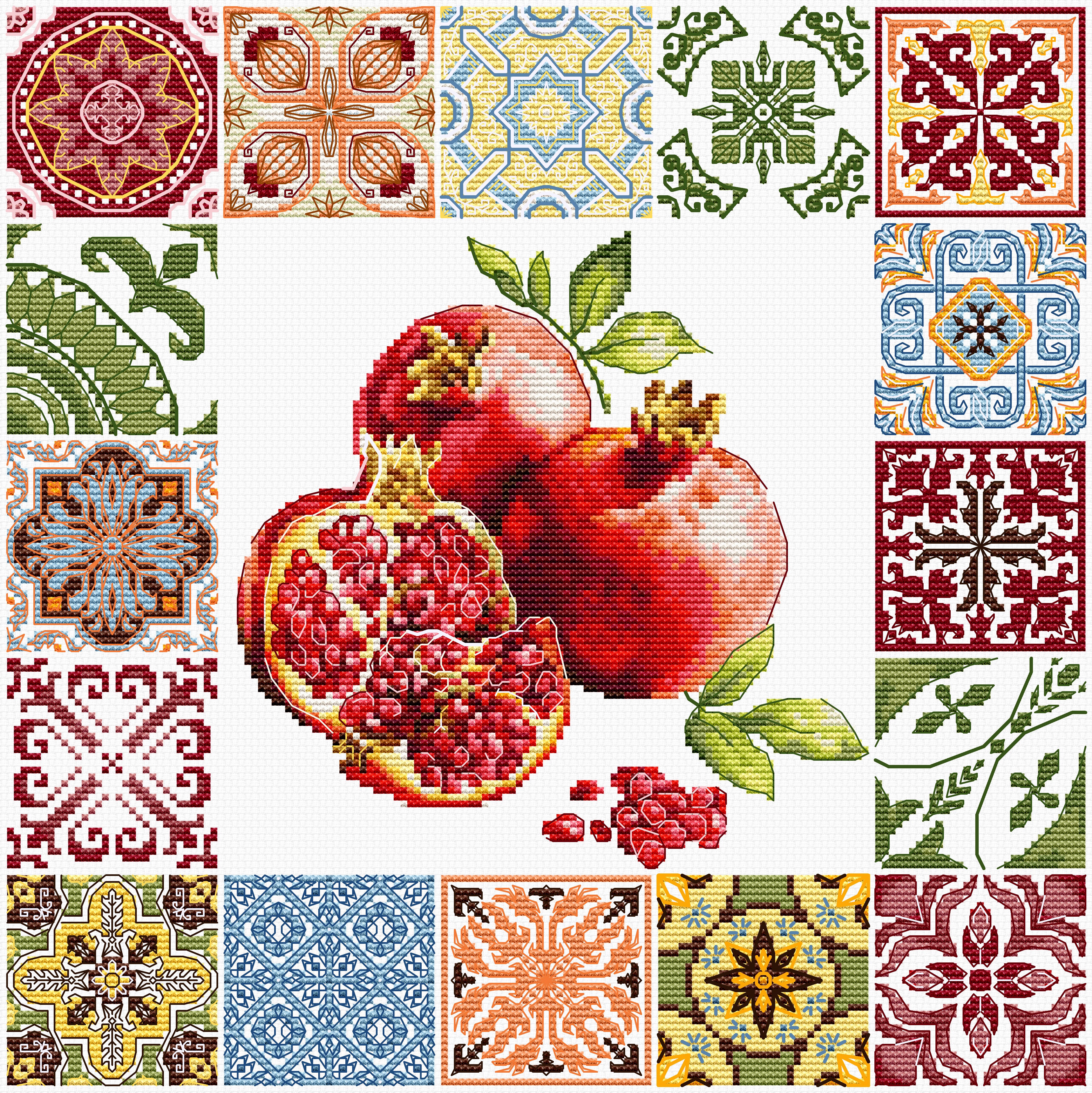 • Dimensiune: 10.00 x 10.00 in sau 25.5 x 25.5 cm • Cruciulițe: 160 x 160 • Culori: 44 • Ață: Luca-S 100% bumbac • Pânză: Zweigart Aida16 (100/101) 40 x 40 cm • Ace de brodat №26 - 2 ace • Diagramă alb/negru - 4 foi format A3 • Nivel de dificultate: 3/5 • Artist: Luca-S • Set de brodat în cruciuliță Luca-S Set de brodat în cruciuliță Luca-S - Inima Mozaică a Rodiei, B7058