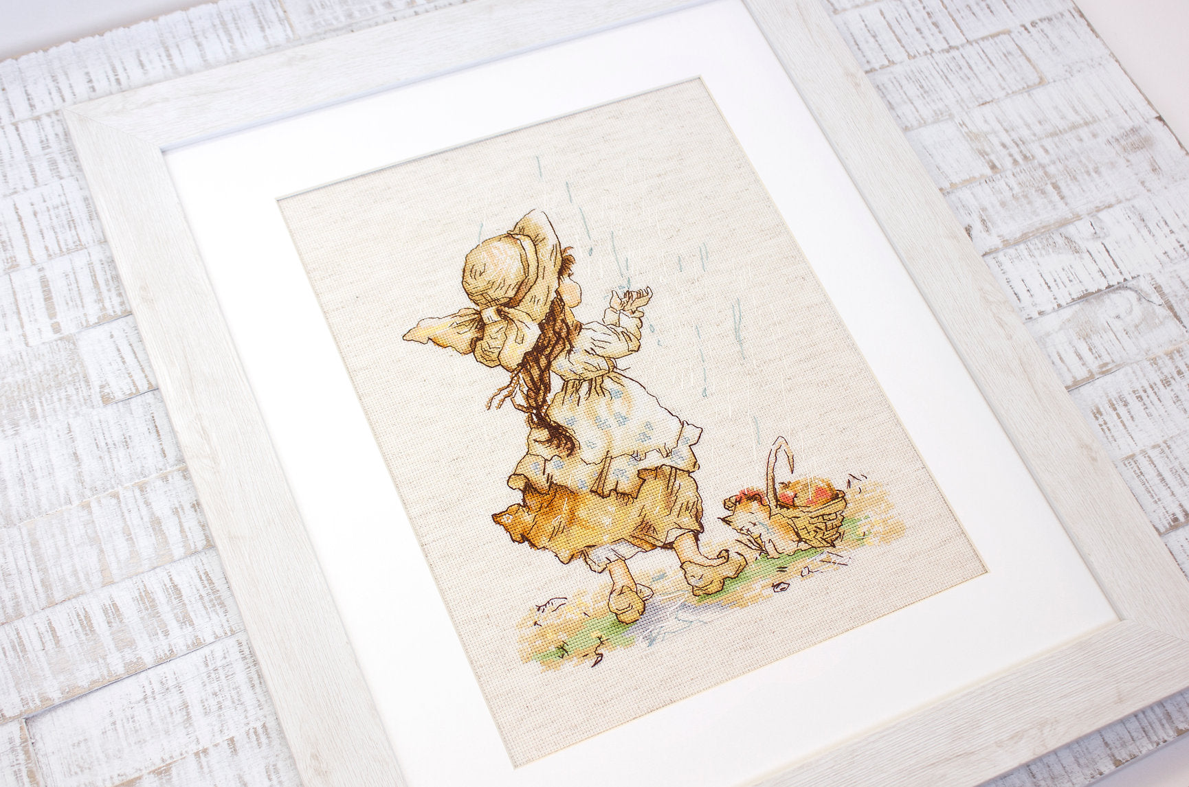 Kit Broderie Luca-S B1077 Ploaie de vară de Ecaterina Babok, 22x30.5 cm, Material Zweigart Aida 16 ct Bumbac, Aste Anchor, 29 Culori