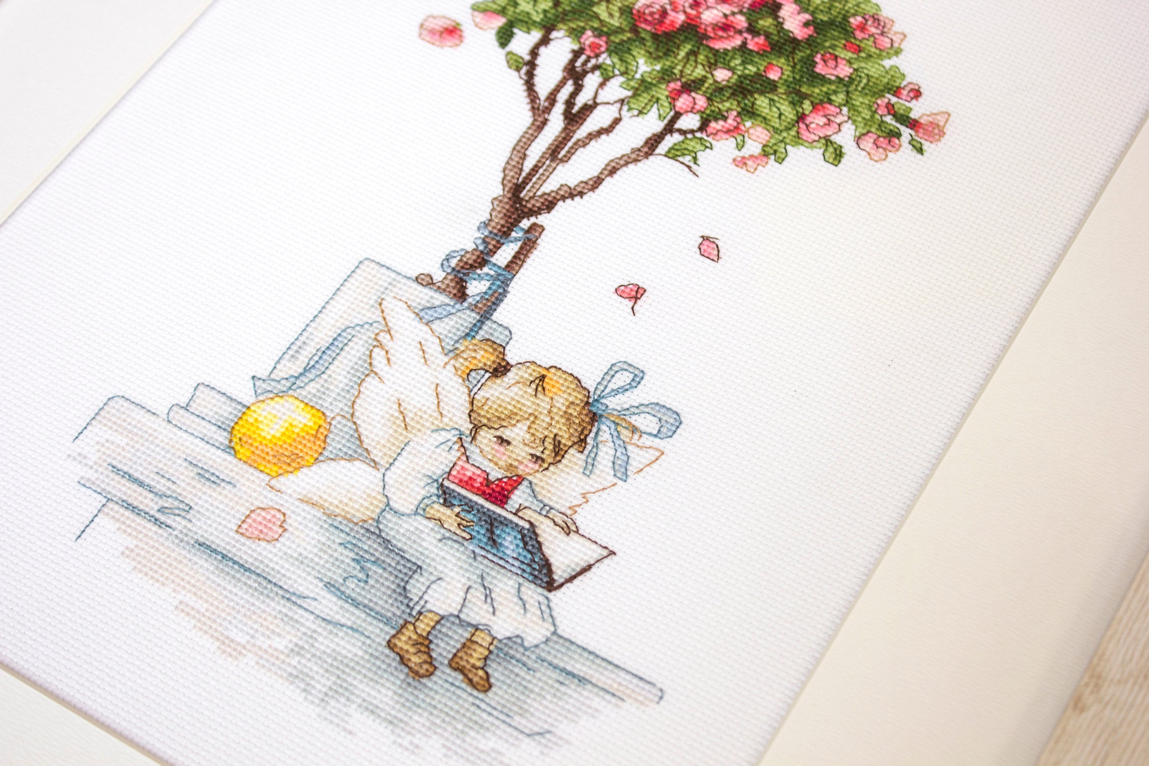 Luca-S B1115 The Fairy of the Roses Counted Cross Stitch Kit, 39 Colors, 18 x 26.5 cm, Zweigart Aida 16 ct White Fabric, Anchor Cotton Threads