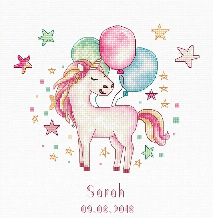 Набор для вышивания Luca-S B1149 Unicorn, 17x17.5 см, 27 цветов, нити Anchor мулине, ткань Zweigart Aida 16ct, премиум качество