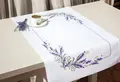 Luca-S FM012 Lavanda Table Topper Cross Stitch Kit, 75x46 cm, Lugana 25 ct Canvas, 14 Colors, Anchor Muline Cotton Floss