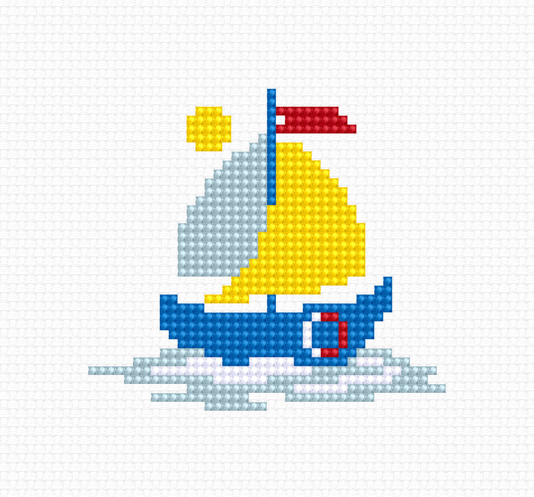 Size: 7x7.5 cm Colors: 5 Threads: Anchor Fabric: Zweigart 14ct. AIDA Cross Stitch kit Luca-S Set de brodat în cruciuliță Luca-S - Set de Brodat pentru Copii
