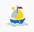 Set de Brodat pentru Copii Luca-S Barca cu Velas 4840746012273, Fir Anchor, Tela Zweigart AIDA 14ct, Dimensiune Finala 7x7.5 cm, 5 Culori