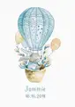 Luca-S B1150 Rabbit in a Flying Balloon Cross Stitch Kit, Zweigart Aida 16 ct Fabric, Anchor Embroidery Floss, 9x18 cm, Premium Quality