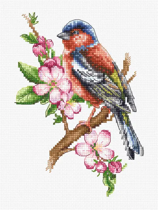 Kit Broderie Luca-S B1196 Cintezul, Dimensiune 11x16 cm, Material Zweigart Aida 16ct, 33 Culori, Fir 100% Bumbac
