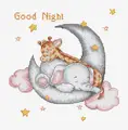 Набор для вышивания Luca-S B1192 Good Night, канва Aida 16 ct белая, нити Anchor, 22 цвета, 15 x 16 см