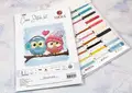 Luca-S B1400 Two Cute Owls Cross Stitch Kit, Zweigart Aida 16 ct Fabric, 100% Cotton Thread, 14 x 14 cm, 35 Colors