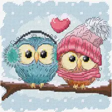 Dimensiunea broderiei: 5.56 x 5.56 in or 14 x 14 cm. Numărul de cruciulițe: 89 x 89 Culori: 35 Ață: Luca-S 100% bumbac Pânză: Zweigart Aida 16 ct. (100/101) Ace de brodat №26 - 2 Schema este parțial colorată - 2 coale A3 Nivel de dificultate: 3/5 Cross Stitch kit Luca-S Set de brodat în cruciuliță Luca-S - B1400 Două bufnițe drăguțe