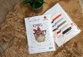 Luca-S B1403 The Owl with Glasses Cross Stitch Kit, 14ct AIDA Fabric, 16x16 cm Embroidery Size, 18 Colors, Cotton Threads