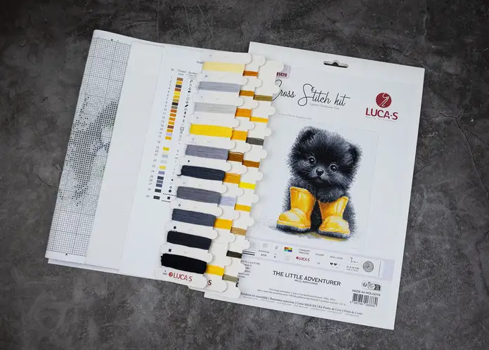 Luca-S B1420 The Little Adventurer Cross Stitch Kit, Aida 16 ct White Fabric, 100% Cotton Thread, 17 x 19 cm Finished Size, 29 Colors