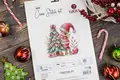 Luca-S B1439 Christmas Joy Cross Stitch Embroidery Kit, Zweigart Aida 16 Fabric, 100% Cotton Thread, 17 x 17 cm Finished Size, 39 Colors