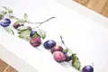 Luca-S B2257 Plums Cross Stitch Kit, Aida 18 Zweigart Canvas 57.5x18 cm, Anchor Muline Threads, Premium Quality Embroidery Set