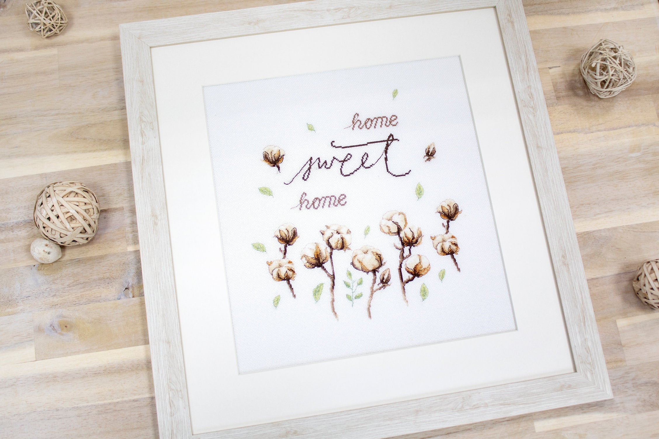 Набор для вышивания Luca-S B2347 Cotton, канва Zweigart Belana 100% хлопок, 23x21.5 см, дизайн Home Sweet Home