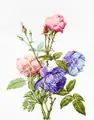 Luca-S B2349 Buchet Cross-stitch Embroidery Kit, Pierre Joseph Redoute Design, Zweigart Belana 20ct Canvas, Anchor Threads, 19x25 cm, 44 Colors