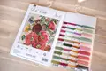 Luca-S B2366 Summer Flowers Cross Stitch Embroidery Kit, Premium Quality Line, 28x28 cm, 47 Colors, Zweigart Aida 18 Count Fabric, Anchor Threads