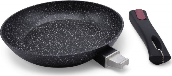 Olina 870 Non-Stick Granite Effect Frying Pan, 22cm, White, Detachable Handle, Induction Compatible