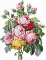 Luca-S BA2372 Roses Cross Stitch Kit, 25x32cm, 42 Colors, Anchor Thread, Zweigart 16ct AIDA Fabric