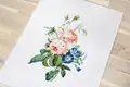 Kit Broderie Luca-S B2351 Buchet cu Trandafiri, Pierre Joseph Redoute, Material Belana Premium 19x28 cm, Aste Anchor Muline, 40 Culori