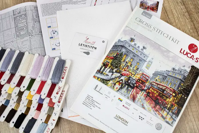 Kit Broderie Luca-S BU5006 Colecția GOLD London de Richard Macneil, Material Zweigart Aida 16ct, 44.5 x 32 cm, 58 Culori