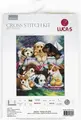 Kit Broderie Luca-S BU5025 Cățeii la ora de baie, 160x200 Puncte, 25x32 cm, Material Zweigart Aida 16, 57 Culori, Ață 100% Bumbac