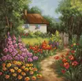Luca-S BU5029 The Country House Cross Stitch Kit, 30x30 cm, Zweigart Aida 16 ct Fabric, 56 Colors, 100% Cotton Threads