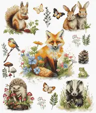 Set de brodat în cruciuliță Luca-S Set de brodat în cruciuliță cu diagramă digitală disponibilă prin cod QR în interior - Dimensiune: 11.81 x 14.00 inch sau 30 x 36 cm - Cruciulițe: 189 x 224 - Culori: 57 - Ață: Luca-S 100% bumbac - Pânză: Zweigart Aida16 ct. (100/101) 44 x 50 cm - Ace de brodat №26 - 1 ac - Diagramă parțial colorată și contur colorat - foi format A3 - Nivel de dificultate: 3/5 - Artist: Luca-S - Set de brodat în cruciuliță Luca-S <!----> Set de brodat în cruciuliță Luca-S - Animale de Pădure, BU5057