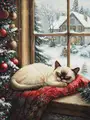 Набор для вышивания крестиком Luca-S BU5074 The Winter Sleep, канва Zweigart Aida 16 ct, 59 цветов, размер готовой работы 29 x 40 см