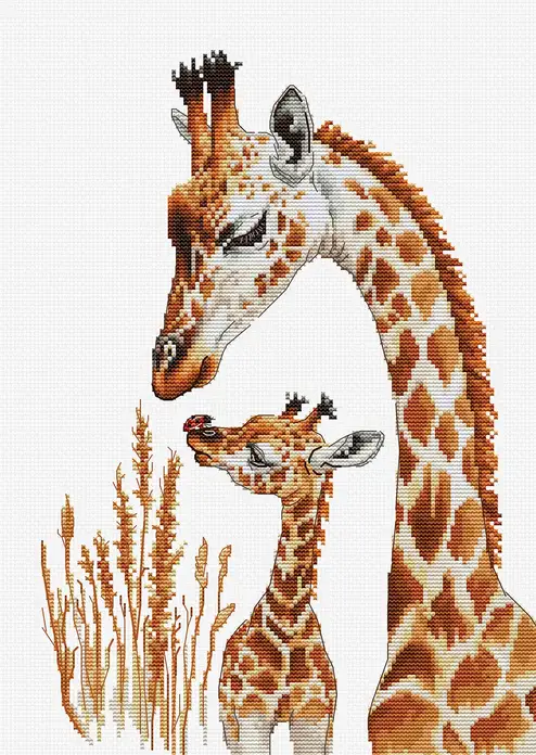 Kit Broderie Luca-S BU5072 Întîlnire cu o Buburuză, Material Zweigart Aida 16 ct, 20 x 29 cm, 24 Culori, Ață de Bumbac