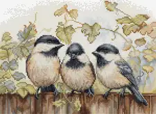 Counted Cross Stitch Kit Digital PDF Pattern available using QR Code inside <li data-mce-fragment="1">Size: 9.38 x 6.88 in or 24 x 17.5 cm <li data-mce-fragment="1">Stitches: 150 x 110 <li data-mce-fragment="1">Colors: 47 <li data-mce-fragment="1">Threads: Luca-S 100% cotton <li data-mce-fragment="1">Fabric: Zweigart Aida16 ct. (100/101) 38 x 32 cm <li data-mce-fragment="1"> Embroidery needles №26 - 2 needles <li data-mce-fragment="1"> Partially colored diagram and colored backstitch - 4 sheets format A3 <li data-mce-fragment="1">Skill Level: 3/5 <li data-mce-fragment="1">Artist: Luca-S <li data-mce-fragment="1">Cross Stitch Kit Luca-S Cross Stitch Kit Luca-S - Chickadees On The Fence , BU5066