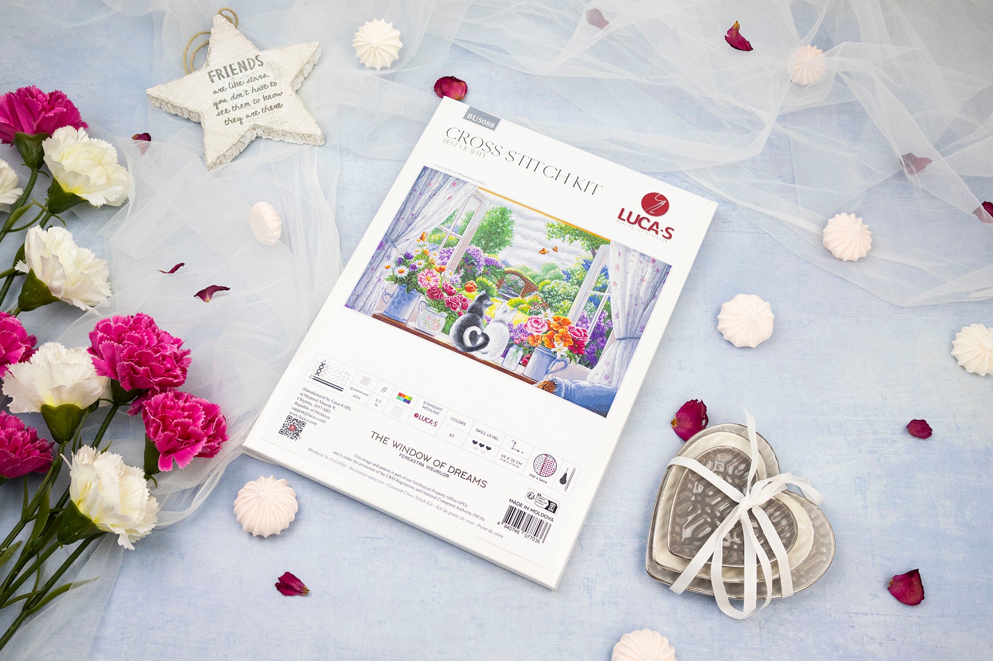 Luca-S BU5088 The Window of Dreams Cross Stitch Kit, Zweigart Aida 16 ct White Fabric, 49 x 32 cm, 63 Colors, Richard Macneil Design