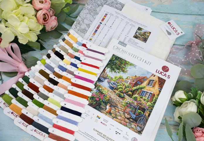 Набор для вышивания крестиком Luca-S BU5078 Summer Splendor, канва Zweigart Aida 16 ct, 40 x 24.5 см, 50 цветов, нити 100% хлопок