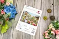 Kit Insiruire Luca-S BU5080 GOLD Collection Fiori Caffes, 52 x 35 cm, Material Zweigart Aida 16 ct, 64 Culori, Atele de Bumbac