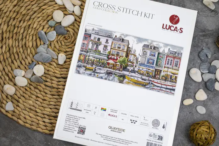 Набор для вышивания Luca-S GOLD BU5103 Quayside, 64 x 32 см, ткань Zweigart Aida 16 ct, 64 цвета, уровень сложности Эксперт