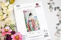 Kit Broderie Luca-S BU5105 Cântecul Florilor de Cireș, Pânză Zweigart Aida 16ct, Dimensiune Finală 25.5 x 46 cm, Ață de Bumbac 62 Culori
