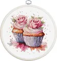 Набор для вышивания Luca-S The Cupcakes BC215, канва Zweigart Aida 18, размер 12x12 см, 32 цвета, хлопковые нити, в комплекте пяльцы и иглы