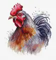 Luca-S BC217 The Cock Cross Stitch Embroidery Kit with Nurge 17cm Hoop, Aida Zweigart 16 Fabric, 13.5 x 15 cm, 41 Colors, 100% Cotton Thread