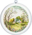 Kit Broderie Luca-S BC219 Primăvara, Material Zweigart Aida 16, Ață 100% Bumbac, Dimensiune Finală 17x17 cm, Include Cerc Nurge și Ace
