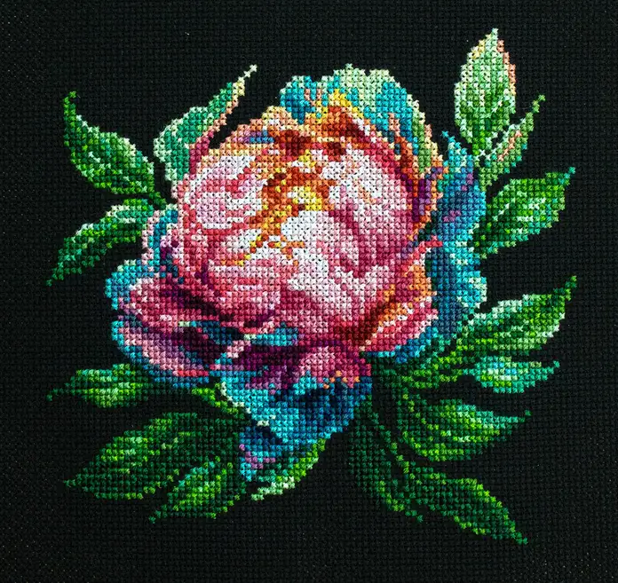 Kit Broderie Luca-S BC203 Abalone Pearl, 12x12 cm, 34 Culori, Material Zweigart Aida 18 Negru, Include Cerc NurgeOval 230