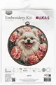 Luca-S BC237 Spitz Cross Stitch Embroidery Kit, Zweigart Aida 16 Fabric, 19 x 19 cm, 36 Colors, Includes Nurge Woodgrain Hoop